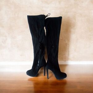 Charlotte Russe Elegant Black Over the Knee Boots